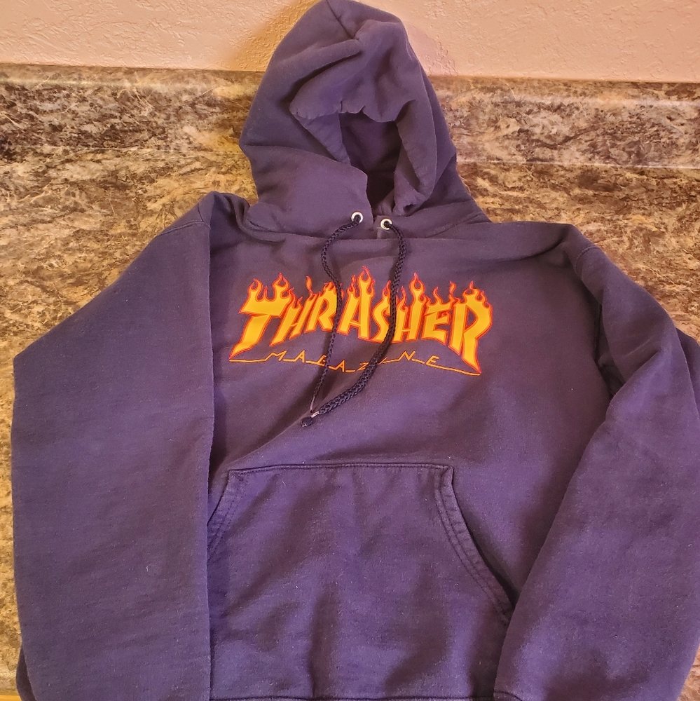 Navy blue Thrasher hoodie small